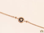 Double chain Medusa bracelet in rose gold