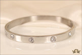 Platinum Plated openable bracelet with zircons