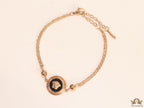 Double chain Medusa bracelet in rose gold