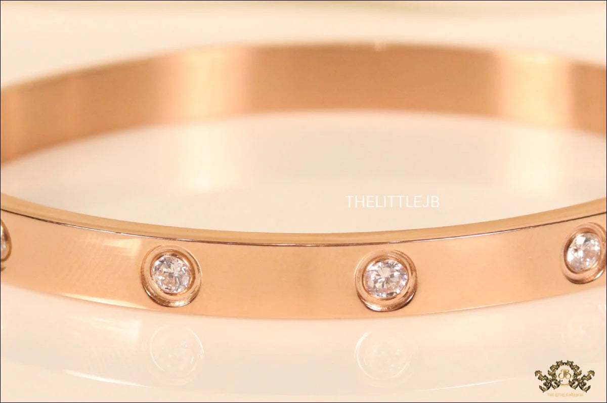 Rose gold Plated love bracelet with zircons