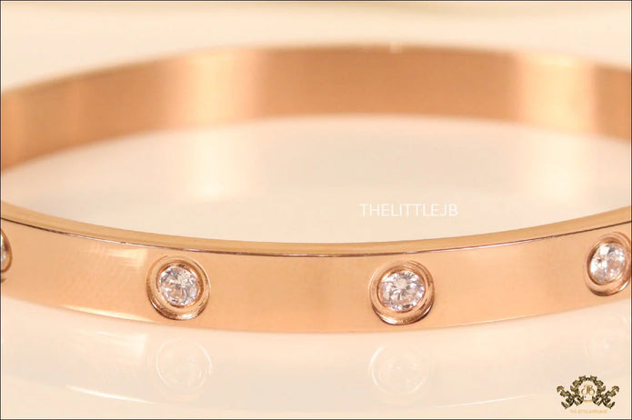 Rose gold Plated love bracelet with zircons
