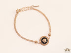 Double chain Medusa bracelet in rose gold
