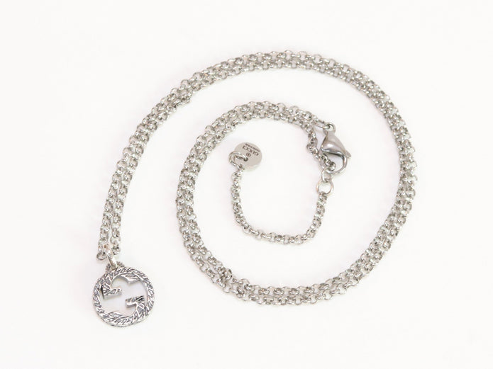 Double G Pendant in silver chain