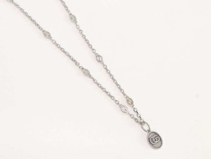 Oxidised silver double G pendant