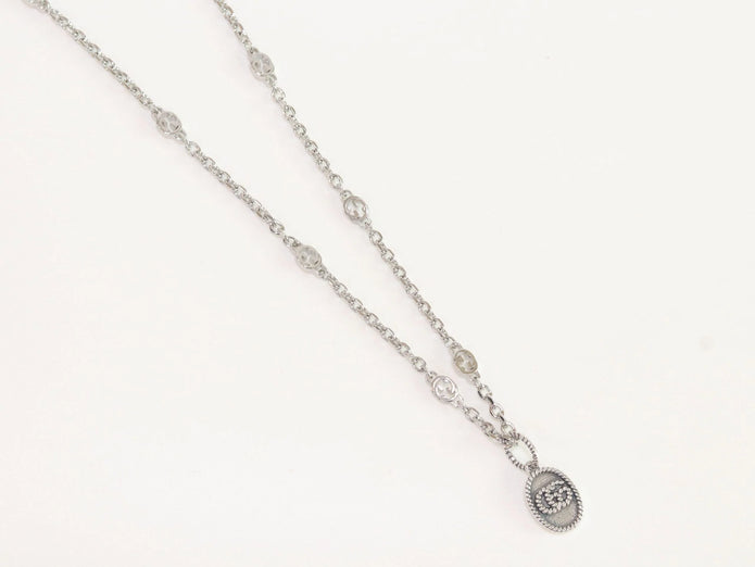 Oxidised silver double G pendant
