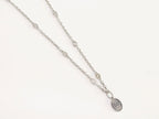 Oxidised silver double G pendant