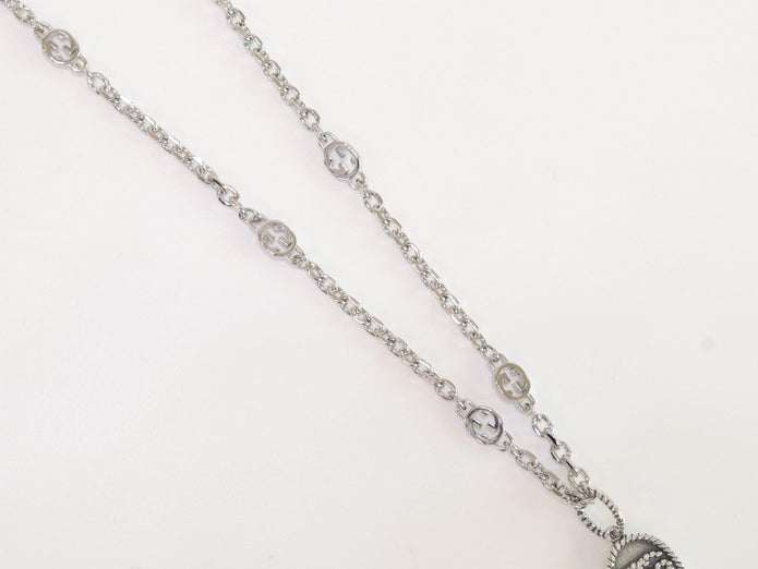 Oxidised silver double G pendant