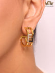 Double F Cz and black studs