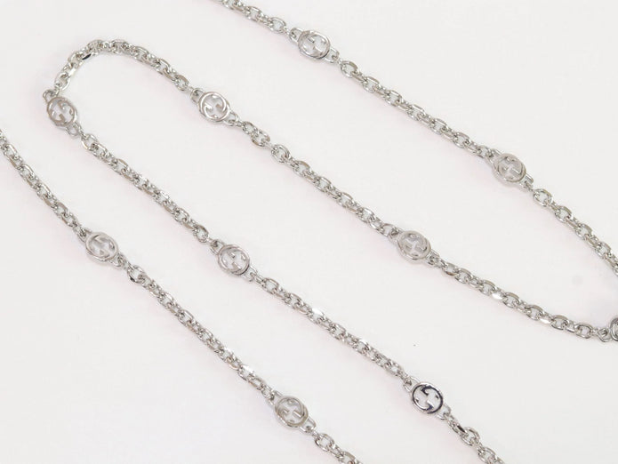 Oxidised silver double G pendant