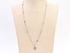 Oxidised silver double G pendant