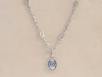 Oxidised silver double G pendant