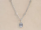 Oxidised silver double G pendant