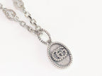Oxidised silver double G pendant