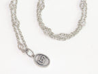 Oxidised silver double G pendant