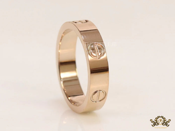 4.5mm rose gold plated band with screws