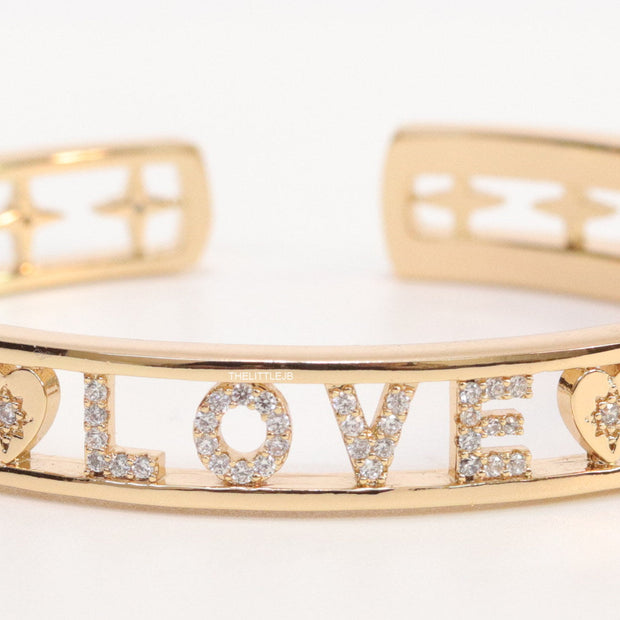 Gold plated cz LOVE bracelet