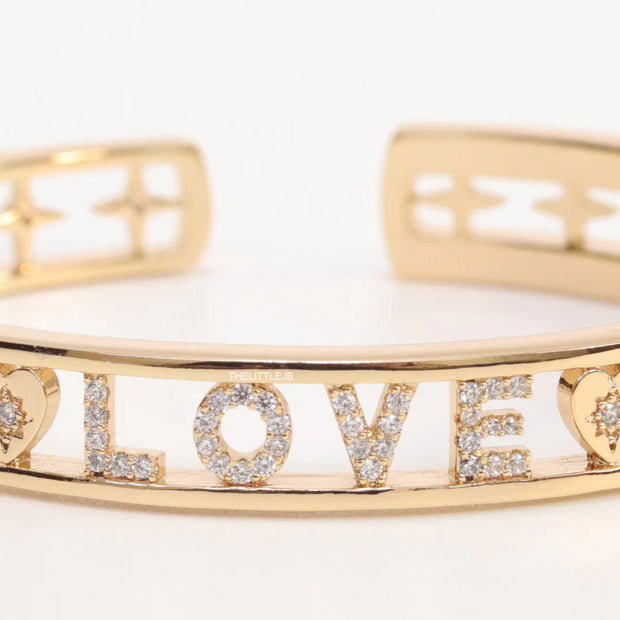 Gold plated cz LOVE bracelet