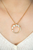 Alphabet BVL White MOP CZ Pendant Set with Gold Chain | Designer Jewelry Set