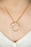 Alphabet BVL White MOP CZ Pendant Set with Gold Chain | Designer Jewelry Set