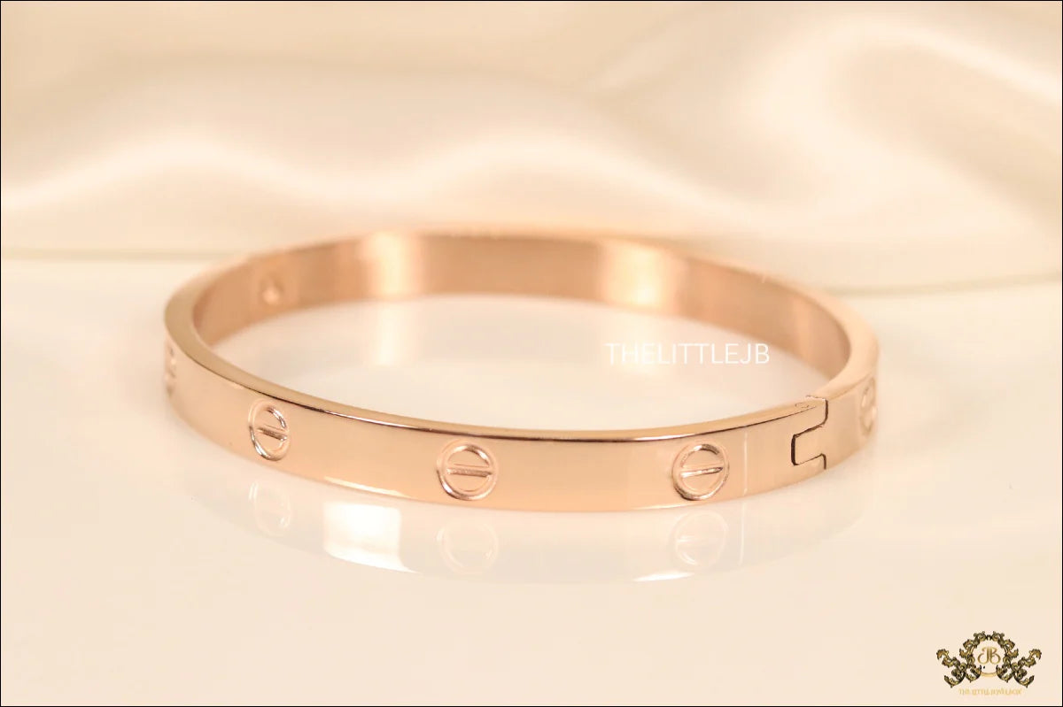 Women Rose Gold Plated bracelet with screws