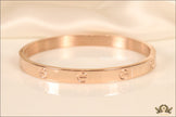 Women Rose Gold Plated bracelet with screws