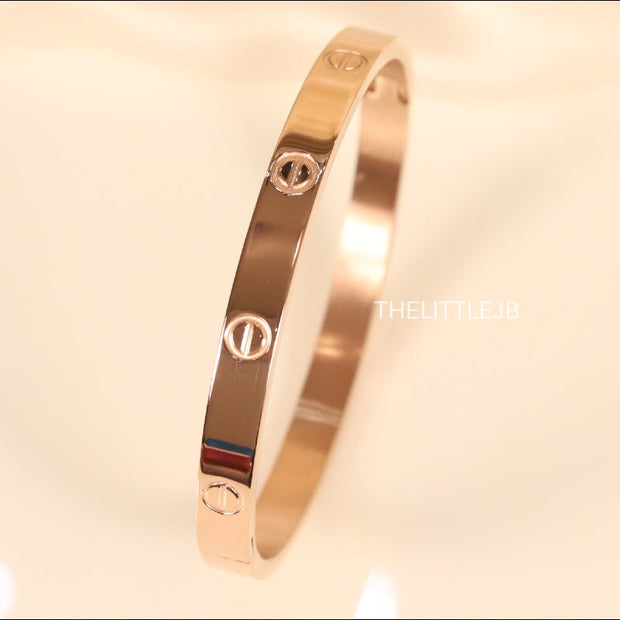 Women Rose Gold Plated bracelet with screws