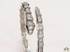 Platinum plated cz serpent bracelet