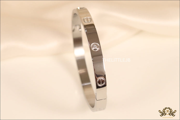 Women's Platinum Plated love bracelet with screws and zircons