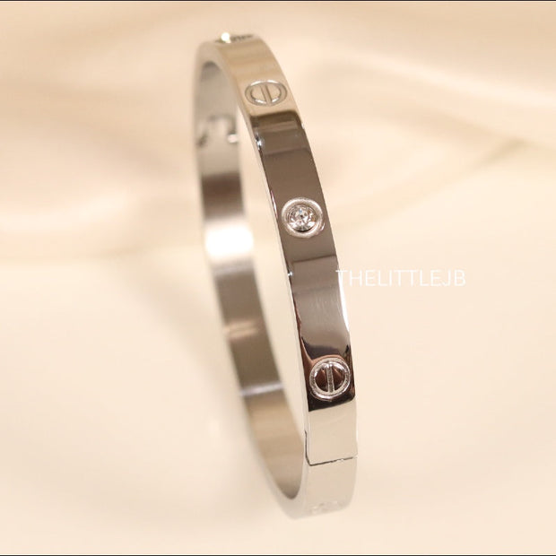 Women's Platinum Plated love bracelet with screws and zircons