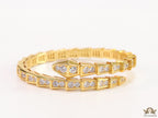 Gold plated open cz serpent bracelet