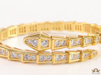 Gold plated open cz serpent bracelet