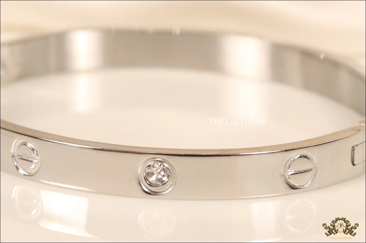 Women's Platinum Plated love bracelet with screws and zircons