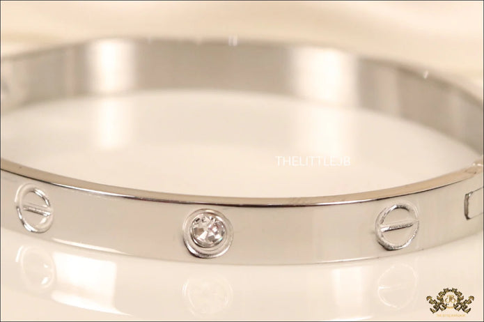 Women's Platinum Plated love bracelet with screws and zircons