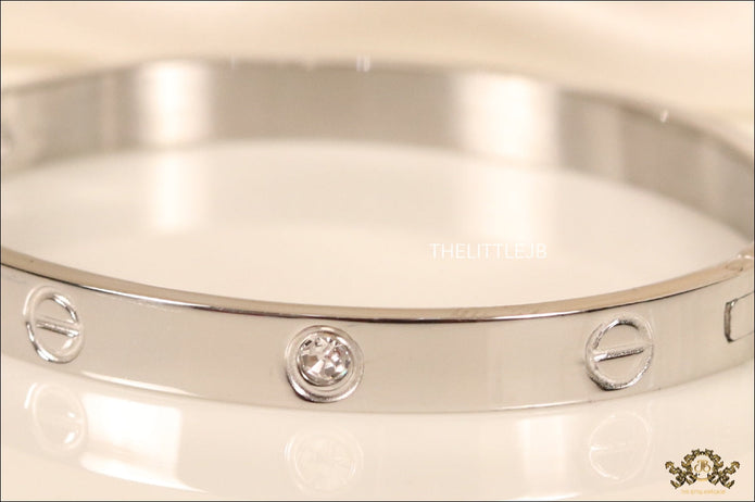 Women's Platinum Plated love bracelet with screws and zircons