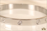 Women's Platinum Plated love bracelet with screws and zircons