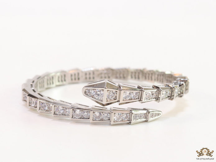 Platinum plated cz snake bracelet