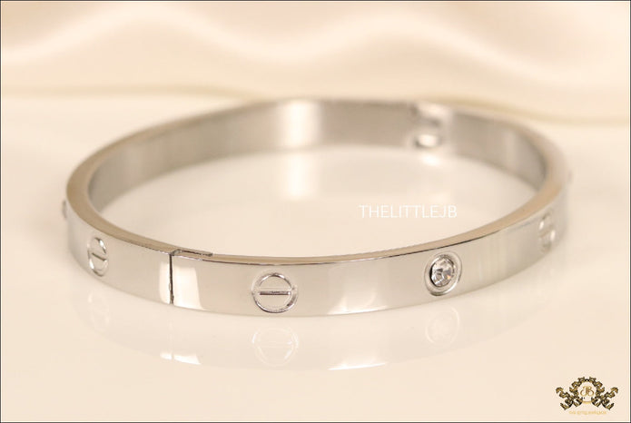 Women's Platinum Plated love bracelet with screws and zircons
