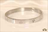 Women's Platinum Plated love bracelet with screws and zircons