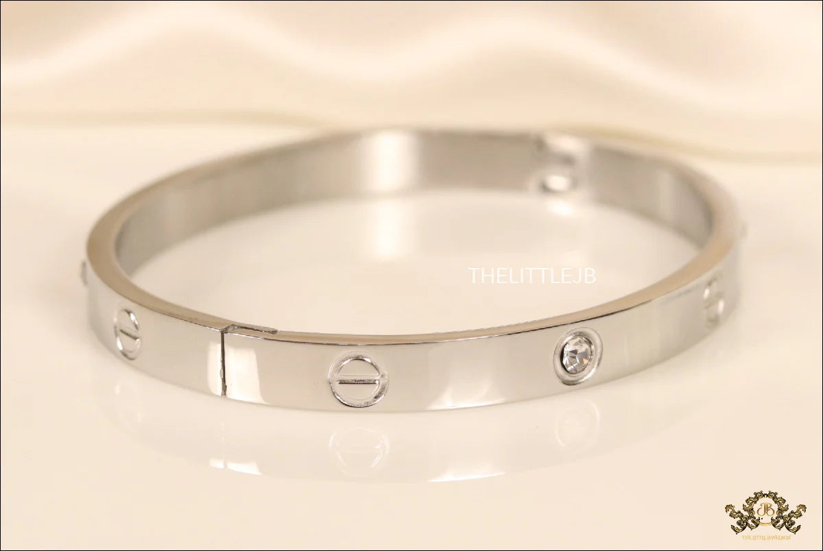 Women's Platinum Plated love bracelet with screws and zircons