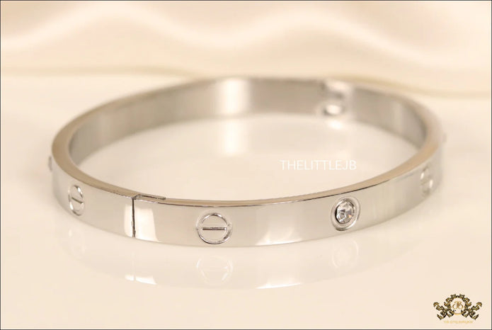 Women's Platinum Plated love bracelet with screws and zircons