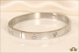 Women's Platinum Plated love bracelet with screws and zircons