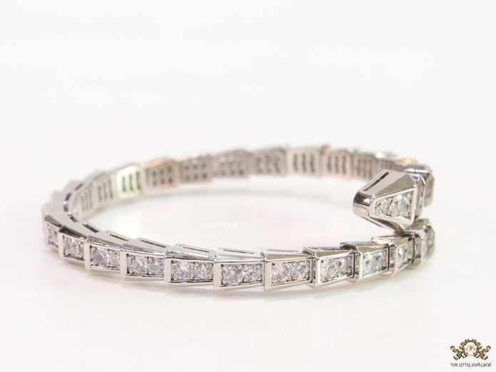 Platinum plated cz snake bracelet