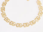 Alphabet D and G motif matte gold plated chain