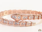 Rose gold cz serpent bracelet