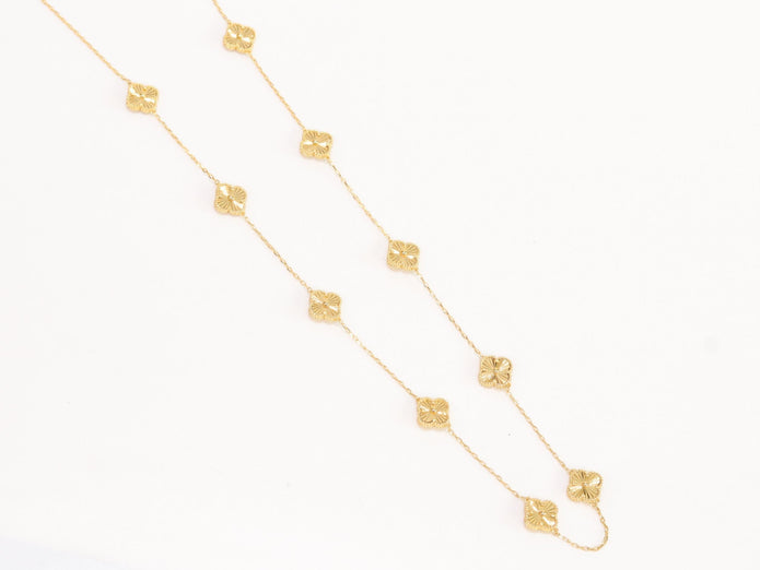 Gold clover necklace set