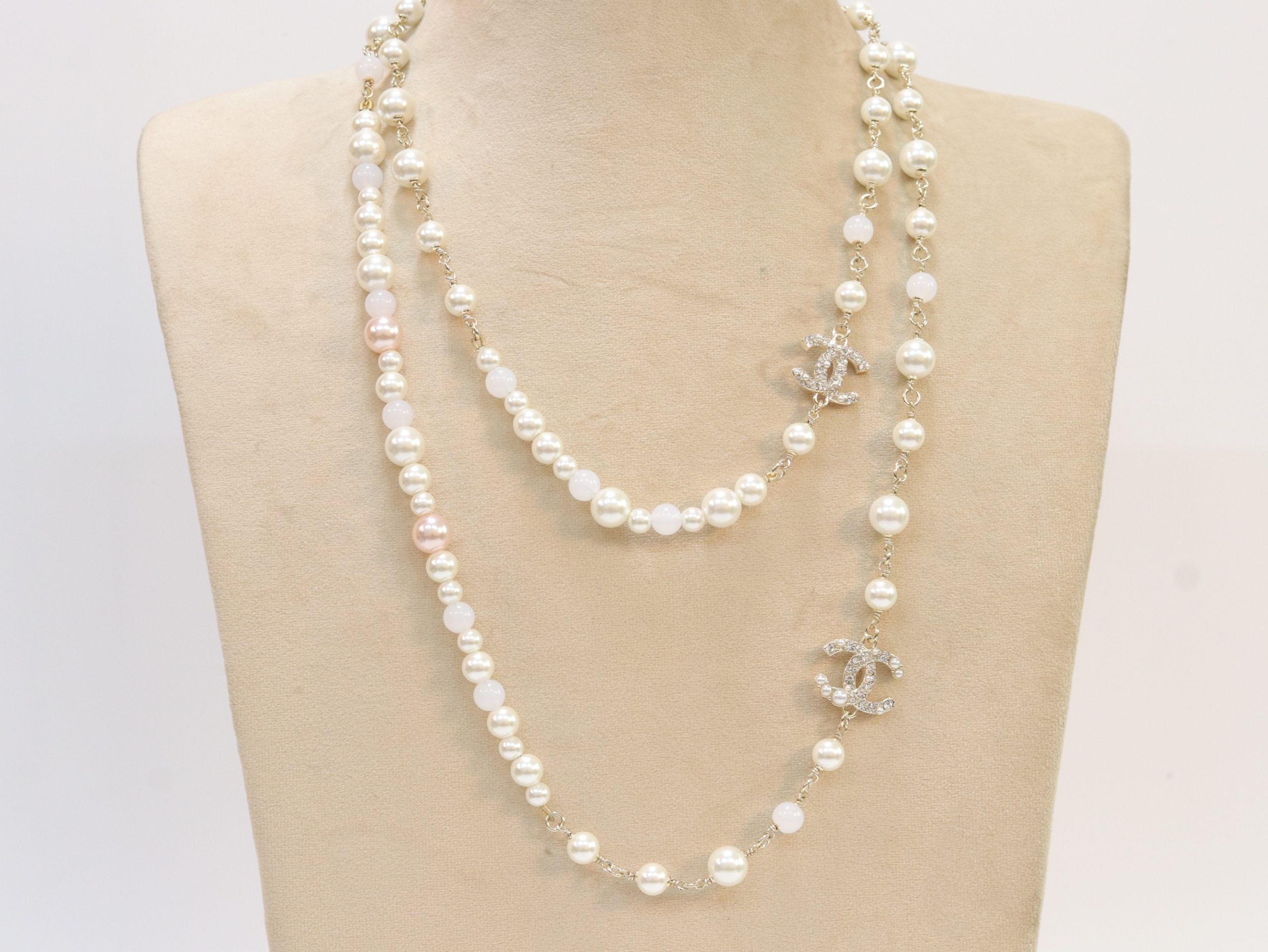 Double C small pearl chain