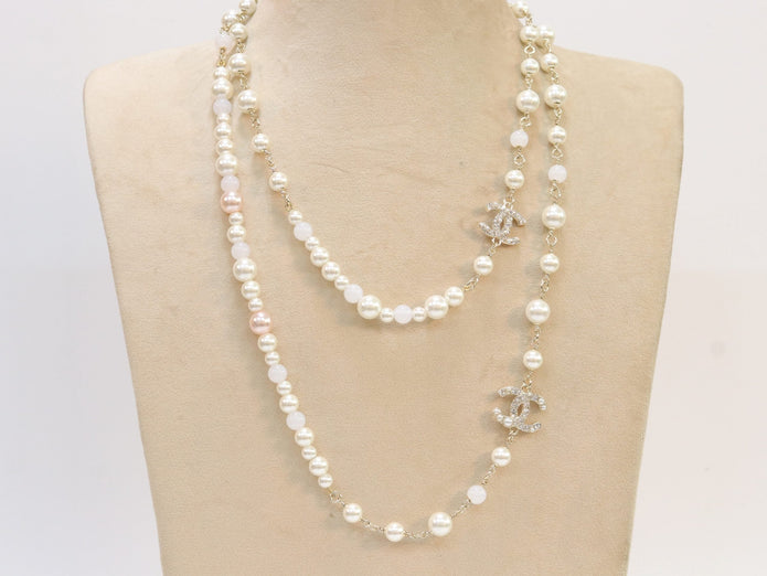 Double C small pearl chain