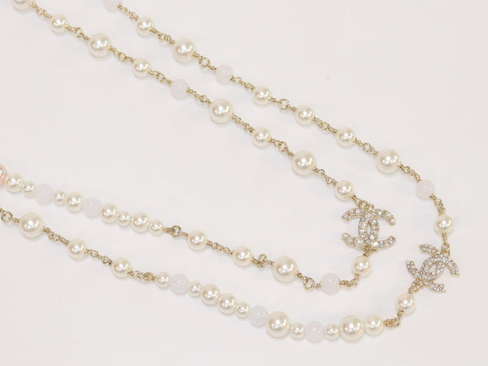 Double C small pearl chain