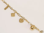 Gold Plated Link Chain Charm Bracelet with Alphabet — Tiff & Co Style