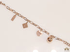 Rose Gold Plated Link Chain Bracelet with Alphabet — Tiff & Co Style